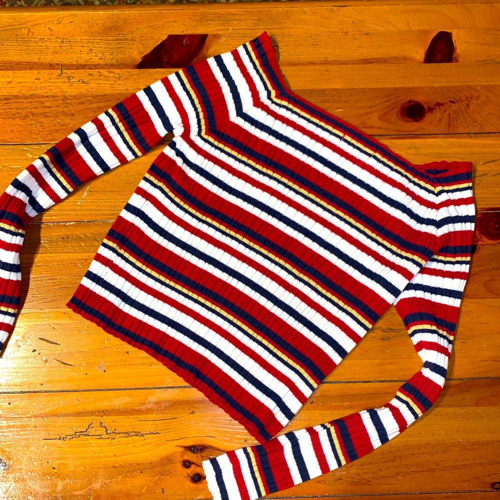 Browny Standard Striped Cropped Sweater